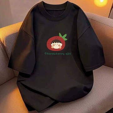 【ABCD】100%純棉 重磅短袖 少女衣服 黑色上衣 落肩上衣 白色 t恤 棉質上衣 素色 t恤 韓系短袖 休閒上衣