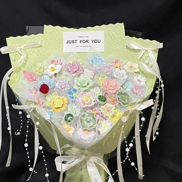 ❀【花中世界】❀ins風手工景德鎮陶瓷花束成品,輕奢浪漫母親節七夕禮物