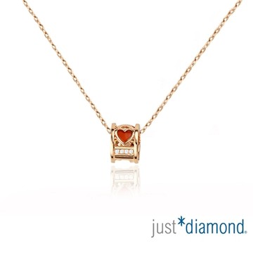 【Just Diamond】18K玫瑰金 愛鍊紅心 鑽石項鍊