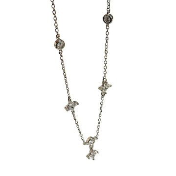 【巴黎精品】現貨+預購 925純銀項鍊鑽石鎖骨鍊-花瓣設計感INS風百搭女飾品a1br49