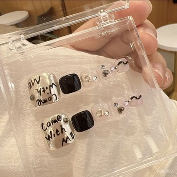 ✨Hannah✨塗鴉酷女孩純手工腳指甲貼片成品顯白ins可拆卸穿戴美甲腳趾甲腳趾甲穿戴甲 V4B3