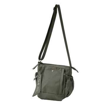 日本 nicott - Take me 防潑水3夾層側背包-灰色 (尺寸：25.5×17.5×11.5cm肩帶長度：67-127cm(可自由調節...