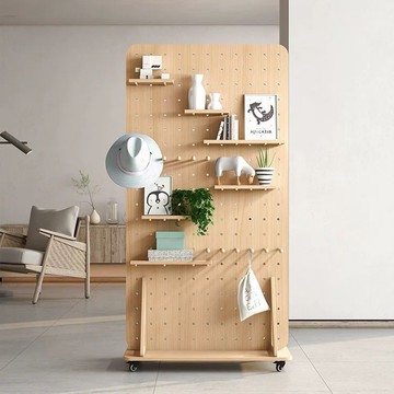屏風隔斷北歐日式可移動簡易玄關落地置物架立式簡約洞洞板展示架J-34公司貨