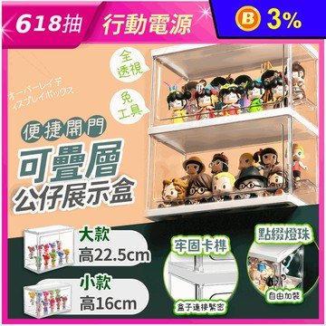 便捷開門可疊層公仔展示盒收納盒 小款/大款