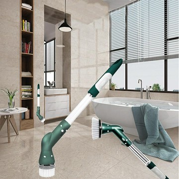 家用浴室長柄電動清潔刷無線操作電動地板磨砂刷