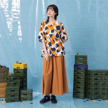 【MOSS CLUB】塔克打褶凸起剪裁長寬褲 深綠 咖