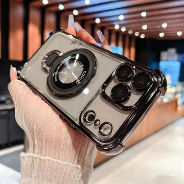高級感 磁吸支架 透明 適用於 蘋果 iPhone 17 16 手機殼 12 13 14 15 pro max 保護殼