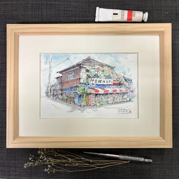 沖繩雜貨店-手繪原創淡彩畫