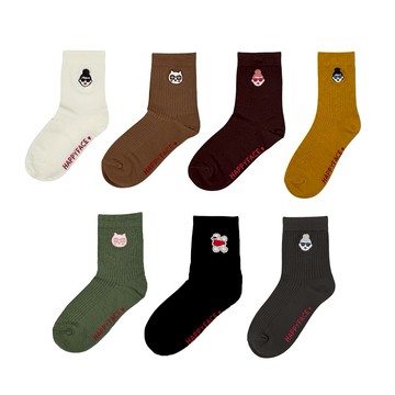 [快速出貨]【HAPPYFACE】 Emma Family經典中筒襪 (HE0193)