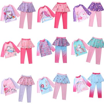 兒童潛水服女分體泳裝獨角獸美人魚長袖泳衣小中大童溫泉游泳衣