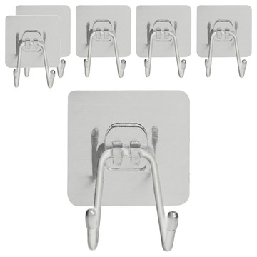 小麥購物 加大免釘掛鉤 雙勾款 Y800 23g  銀色 + 透明色  6個