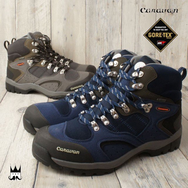 キャラバン Caravanレディース メンズ トレッキングシューズ C1_02S 0010106 トレッキング ワイズ3E GORE-TEX  ゴアテックス グレー ネイビー 通販 LINEポイント最大0.5%GET | LINEショッピング