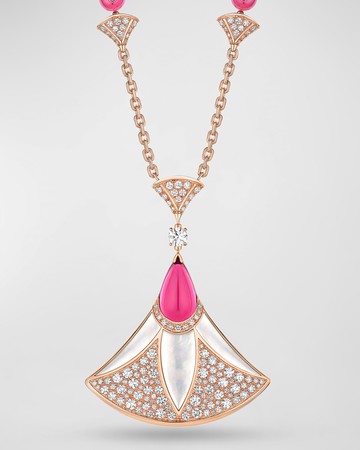 Divas' Dream 18K Rose Gold Necklace with Large Pendant