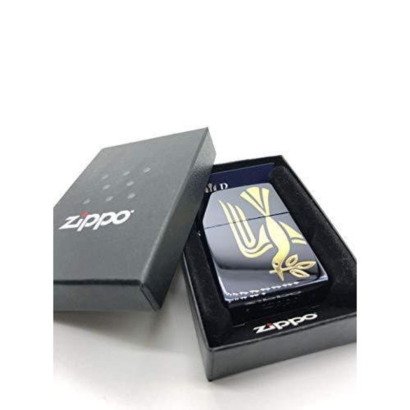 zippo Peace ピース ジッポー ブルー 金の鳩とオリーブ エンブレムロゴ