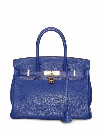 Hermès Pre-Owned - 2017 pre-owned Birkin 30 handbag - women - Calf Leather - One Size - Blue