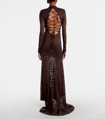 Rotate Open-back floral lace gown