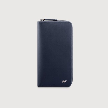 【BRAUN BUFFEL】HOMME-M 21卡拉鍊長夾-深藍色(德國小金牛台灣總代理)/BF306-305-MAR