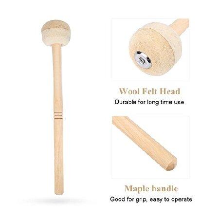 2pcs Bass Drum Mallets Double Stick Mallet with Wool Felt Head Percussion M