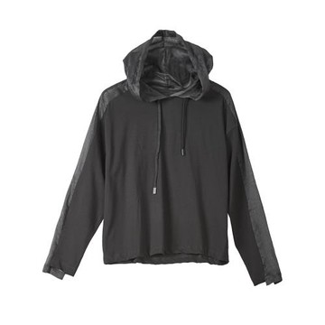 頹廢元素日系復古棉麻套頭連帽T恤暗黑系中性風潮男休閑長袖薄款