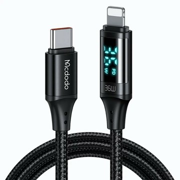 【Mcdodo麥多多】 PD/Lightning/Type-C/iPhone充電線傳輸線快充線 36W 功率數顯 泰坦 1.2M