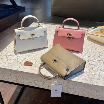 真皮二代凱莉包女2025新款潮mini手提小包包百搭單肩斜挎迷你包包