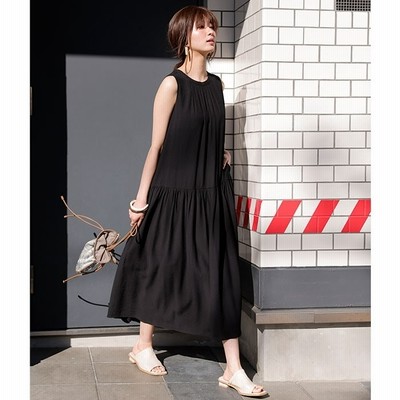 ベルーナ 楊柳ティアードワンピース ブルー レディース 通販 Lineポイント最大get Lineショッピング