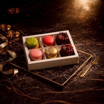 🚚快速出貨🚚好運來財!【甜盒子Pâtisserie S.】巴黎晨光-白壓紋燙金禮盒+禮袋