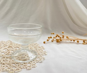 【好日戀物】台灣古典水晶玻璃雕刻冰淇淋甜點杯點心杯高腳杯