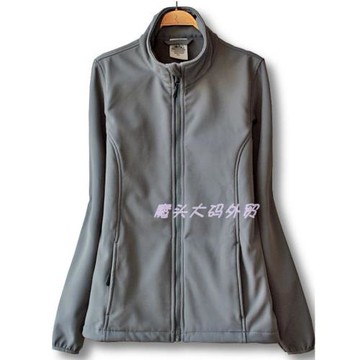 外貿秋女加大碼軟殼防風防水外套戶外立領保暖加絨沖鋒衣內膽755