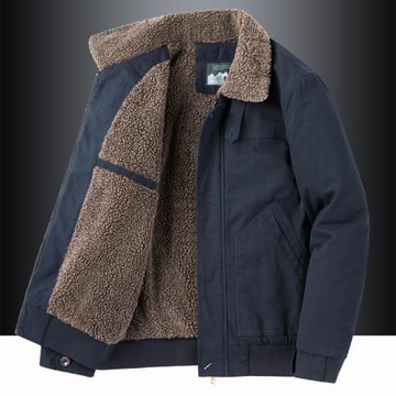 加絨棉衣男2025新款純棉冬季外套寬松復古潮流短款棉服翻領棉襖子