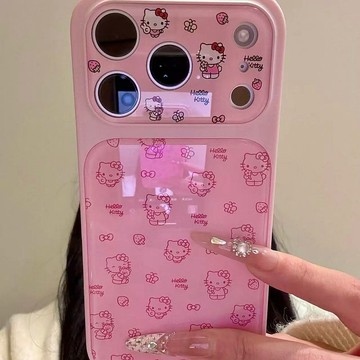 甜美簡約線條抱熊kitty適用於iphone17promax蘋果16手機殼15p新款