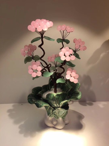 天然黃水晶樹寶石擺件送禮物飾品可愛工藝品原石家居玄關酒柜裝飾