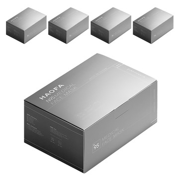 HAOFA N95立體醫療口罩 氣密型 XS  5組  雪狐白  30片
