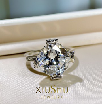 戒女仿真食指戒指女性潮人口高碳925嵌石