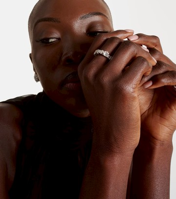 Ananya Scatter 18kt white gold ring with sapphires and diamonds