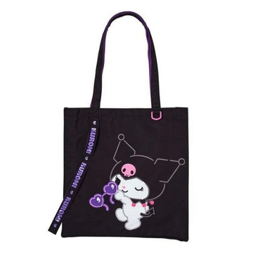 【震撼精品百貨】酷洛米_Kuromi~Sanrio 日本SANRIO三麗鷗 酷洛米棉質直式肩背袋-姓名動作款*60000
