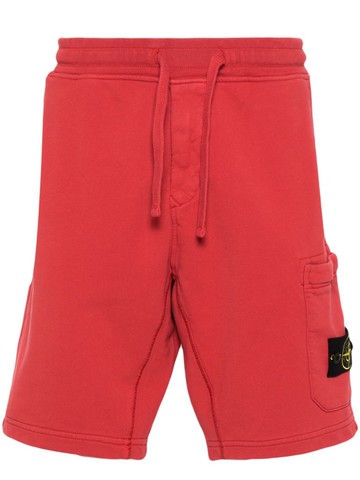 Stone Island - Compass-badge cotton shorts - men - Cotton - L - Red