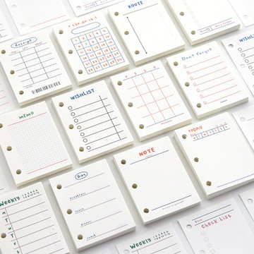 迷你 活頁 筆記本 活頁本 收納冊內頁 方格空白  韓國mini三孔 隨身本 C8 口袋 【RC4120】《Jami》