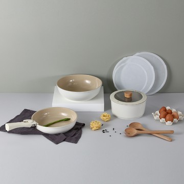 NEOFLAM FIKA Midas Plus 陶瓷塗層鍋 8件組 - 鍋具組