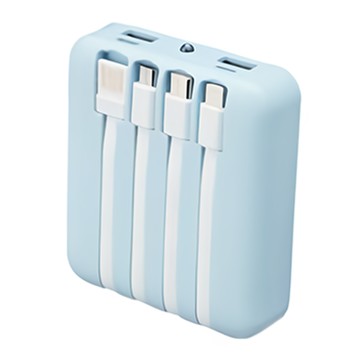 E-books B85 五合一LED自帶四線行動電源 10000mAh 同時可充5裝置  CG-10000CA-FL  藍色