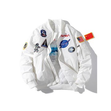 NASA宇航員聯名外套飛行員夾克男情侶潮牌秋冬季加厚棉衣棒球棉服