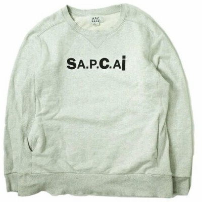 【超人気コラボ】sacai × A.P.C. センター プリントロゴ スウェット sacai × A.P.C. サカイ スウェット トレーナー XXL 海外限定