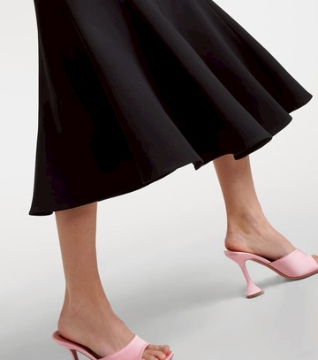 Self-Portrait Fringed bouclé and crêpe midi dress