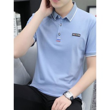 夏季純棉短袖t恤男士休閑翻領POLO衫帶領青年男裝半袖上衣服