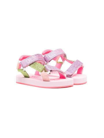 Billieblush - glitter-detail flat sandals - kids - Rubber - 28 - Pink