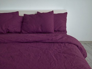 酒紅色麻枕套/紫色枕套/歐、美、台尺寸