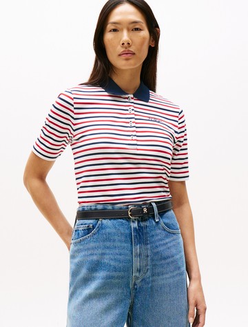 草書風標準條紋 Polo 衫