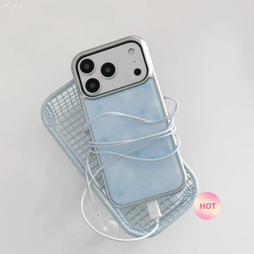 日韓暈染藍白五角星適用于iPhone17promax手機殼16/15/14/13/12/11蘋果保護殼
