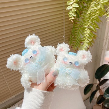 AirPodsPro耳機套冬款毛絨絨小熊airpods2代保護套蘋果無線耳機殼