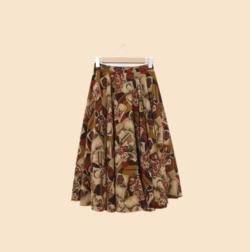 Back to Green-復古拼接長裙 歐式復古 花朵 fs-03 vintage skirt